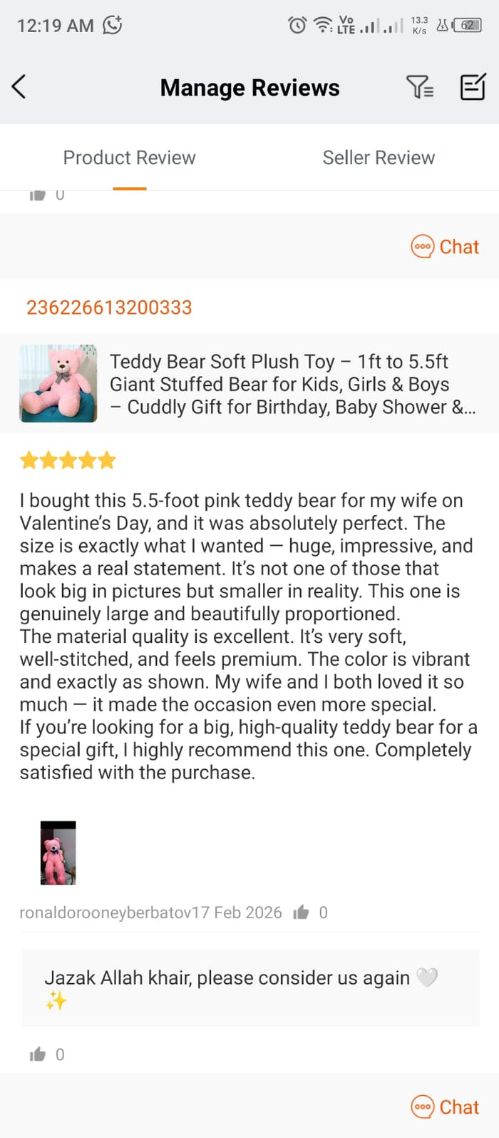 Customer review